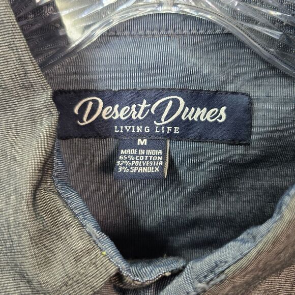 Desert Dunes Men's Gray Button Up Short Sleeve Shirt Size M - Picture 5 of 11